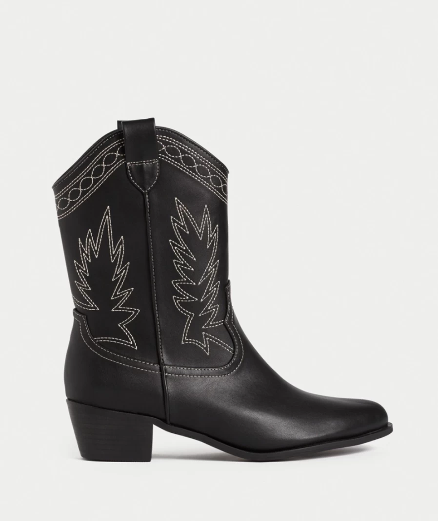 Sportsgirl Women's Black/White Bailey Western Boots