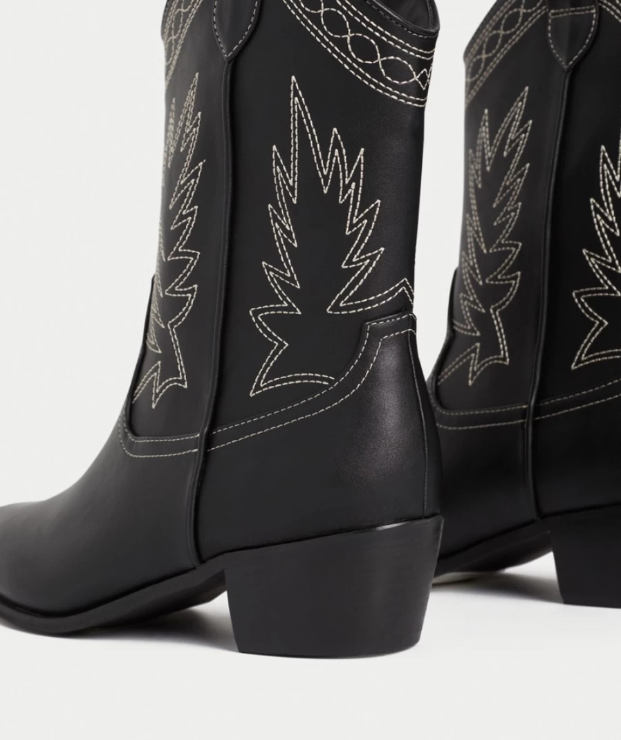 Sportsgirl Women's Black/White Bailey Western Boots