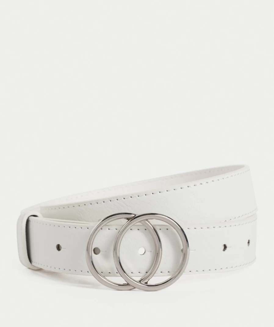 Sportsgirl Women's White Kendal Double Ring Belt - Stylish Adjustable Waist Accessory