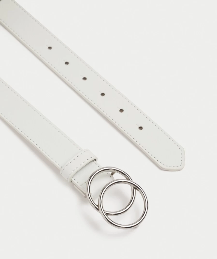 Sportsgirl Women's White Kendal Double Ring Belt - Stylish Adjustable Waist Accessory