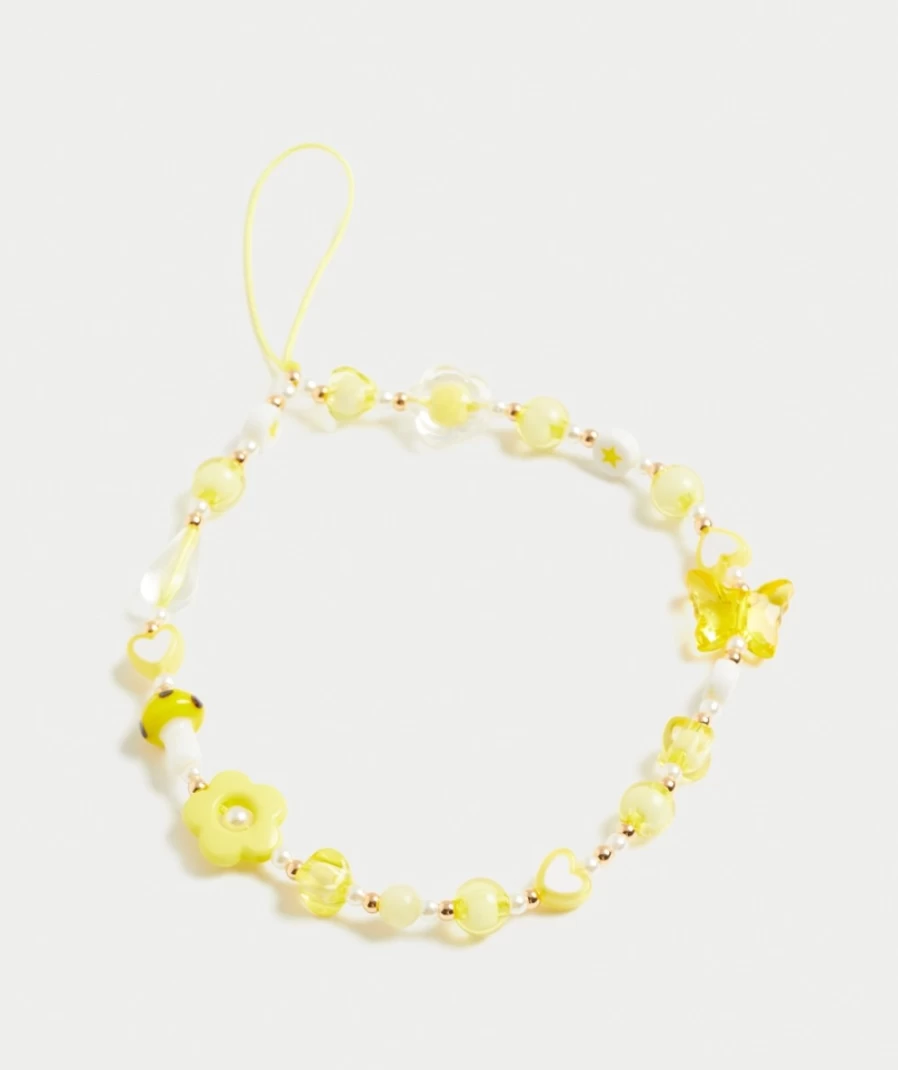 "Sportsgirl Yellow Fairytale Phone Strap for Women - Cute Charm Accessory"
