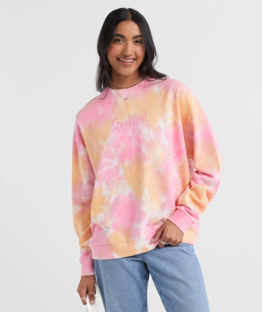 Women's Pink & Orange Slouchy Logo Sweatshirt | Sportsgirl Rewind Collection