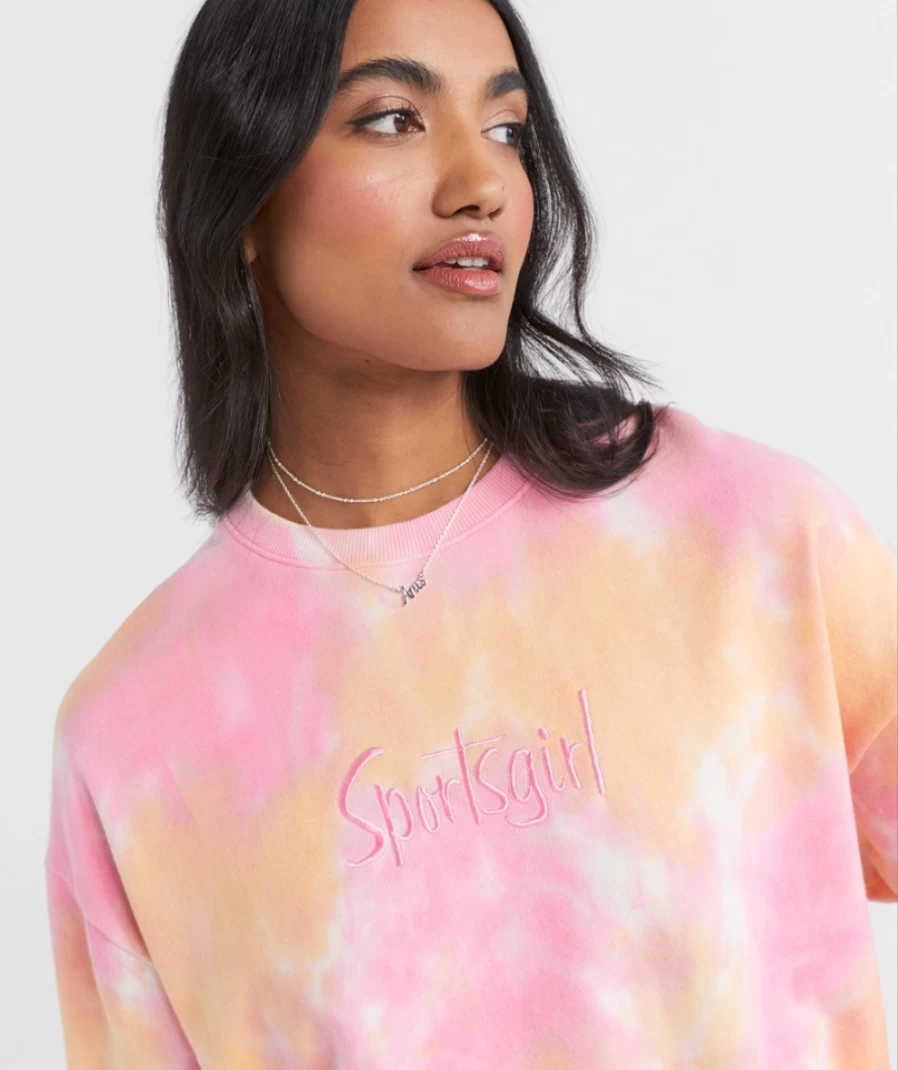 Women's Pink & Orange Slouchy Logo Sweatshirt | Sportsgirl Rewind Collection