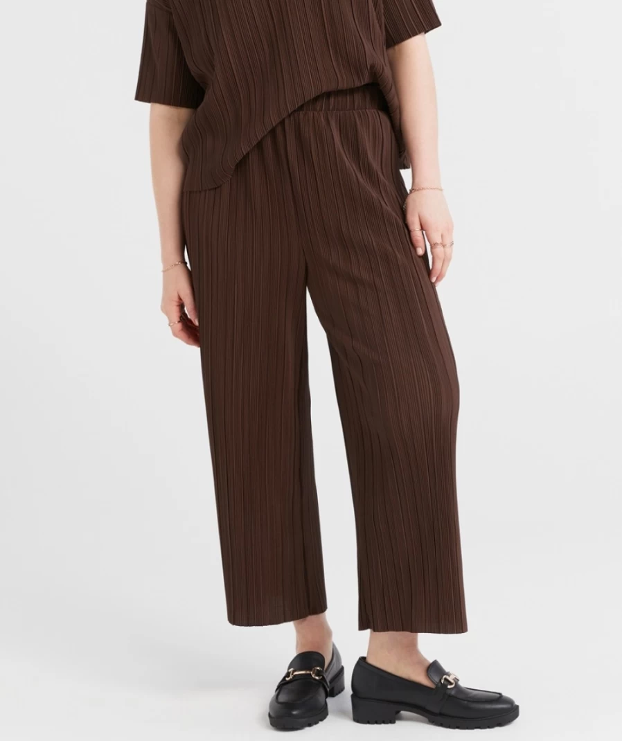 "Sportsgirl Women's Plisse Pleated Culotte Pants - Stylish & Comfortable Trousers"