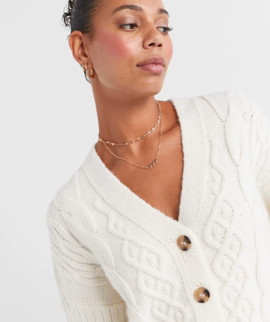 Sportsgirl Women's Delilah Cable Knit Cardigan Sweater