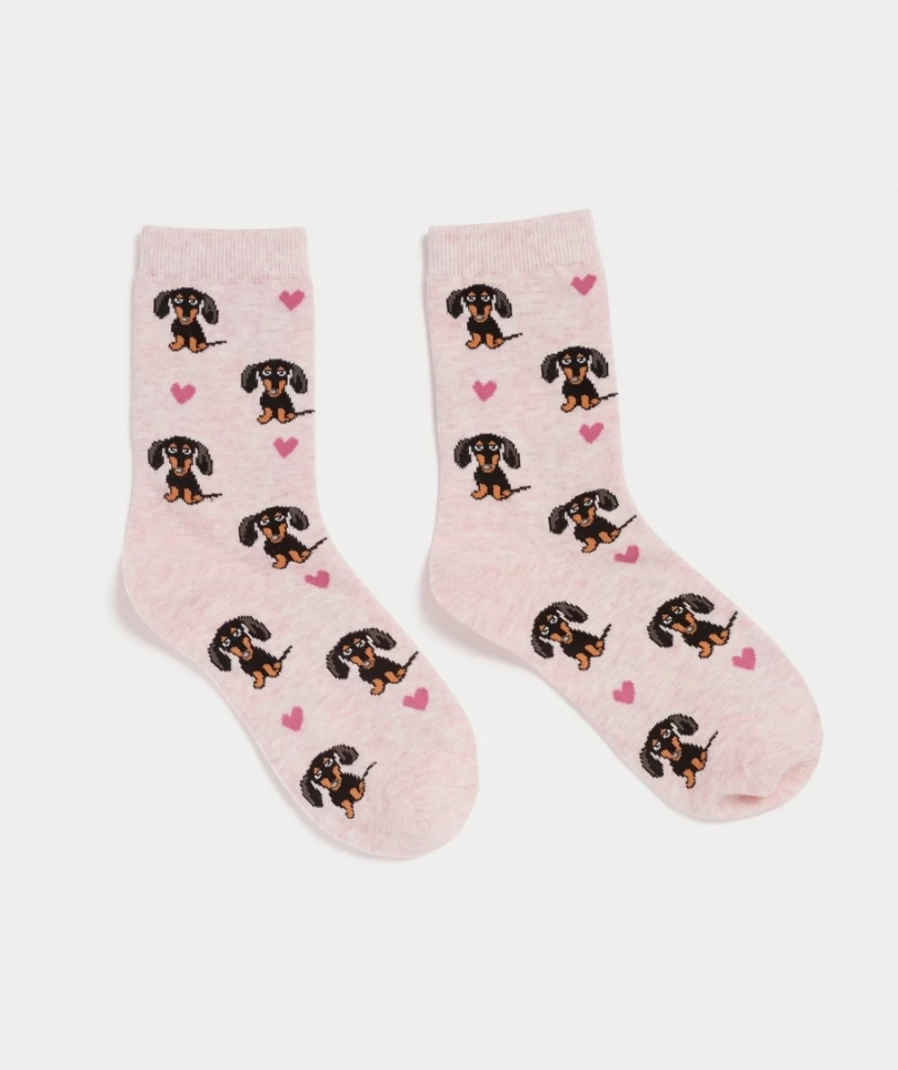Women's Pink Marle Puppy Love Crew Socks by Sportsgirl