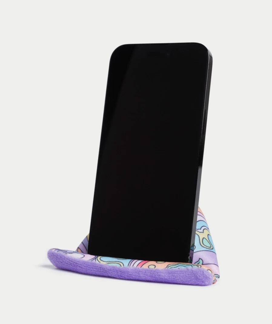 "Sportsgirl Women's Psychedelic Multi-Color Phone Beanbag Stand - Portable & Stylish Holder"