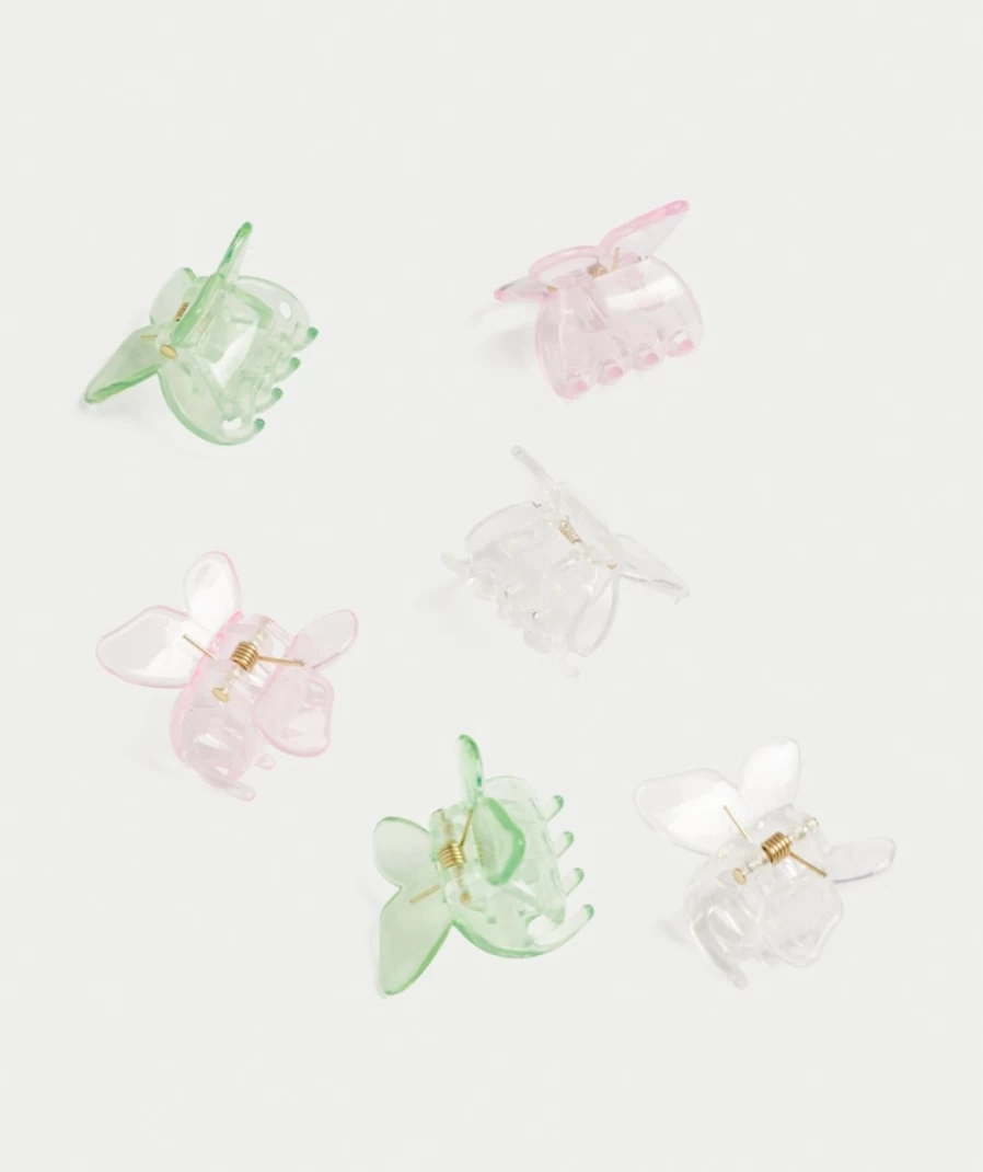 Sportsgirl Women's Multi-Colored Clear Butterfly Clips Pack - Hair Accessories Set