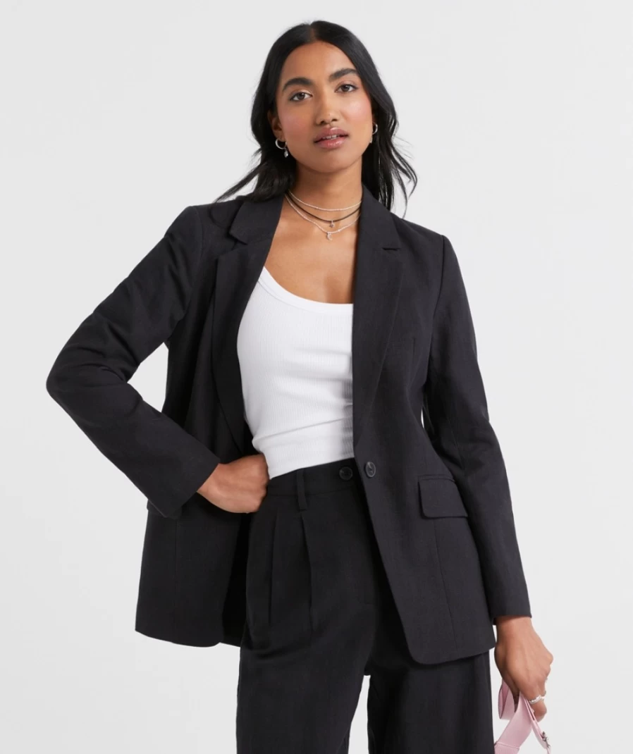 Sportsgirl Women's Adalyn Textured Blazer - Stylish Casual Jacket for Women
