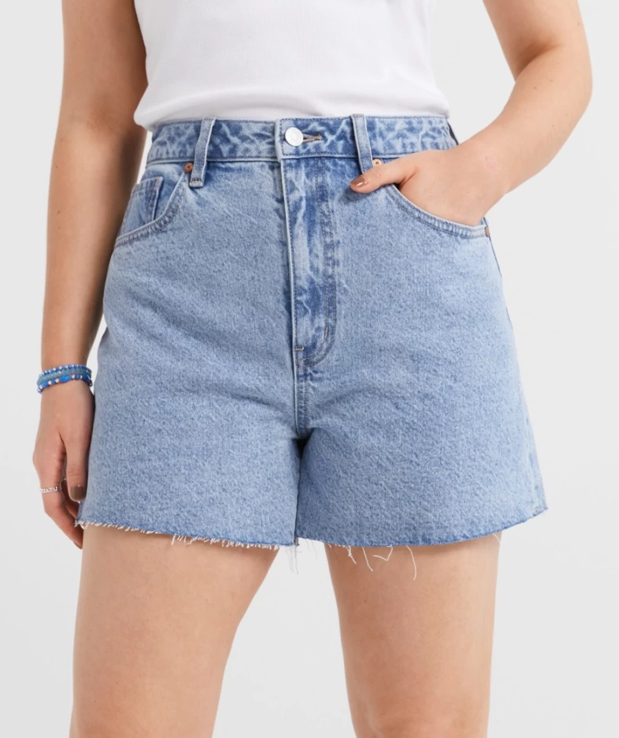 "Sportsgirl Women's Vintage Indigo High Relaxed Denim Shorts"