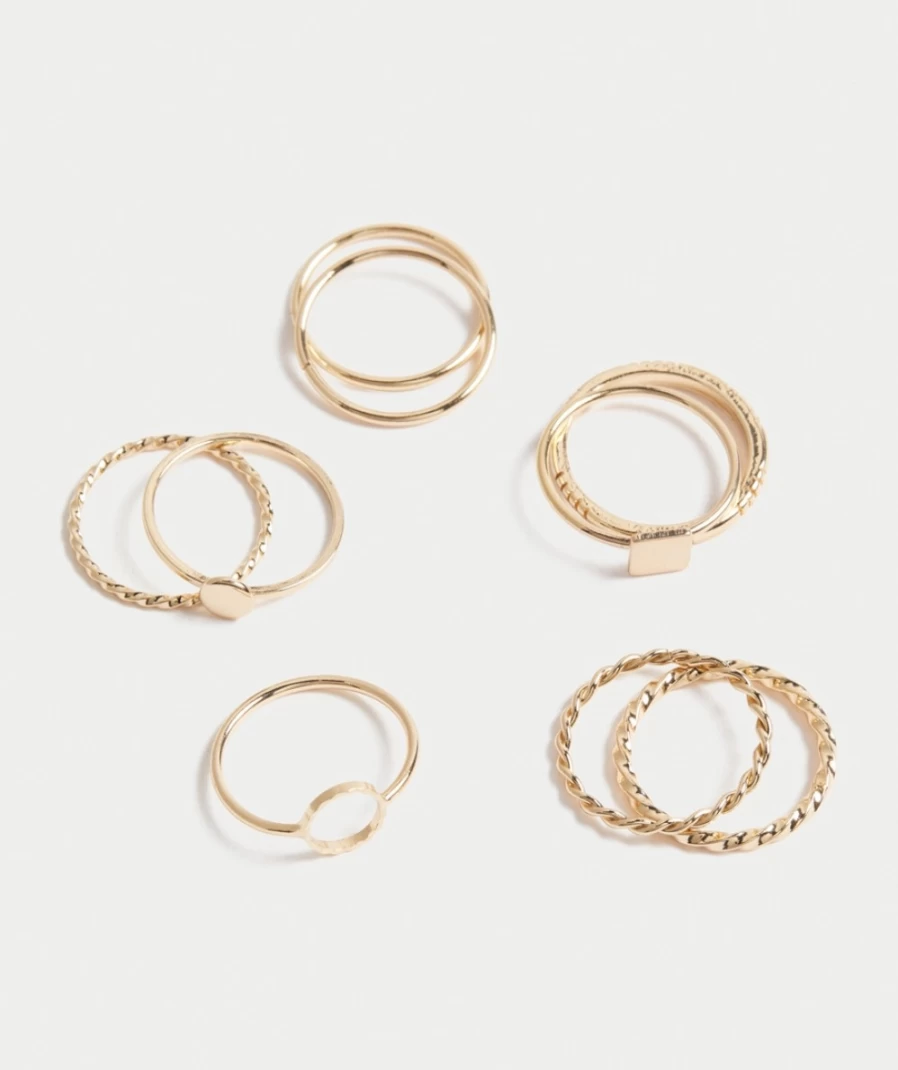 Sportsgirl Women's Gold Stella Ring Pack - Fashion Jewelry Set