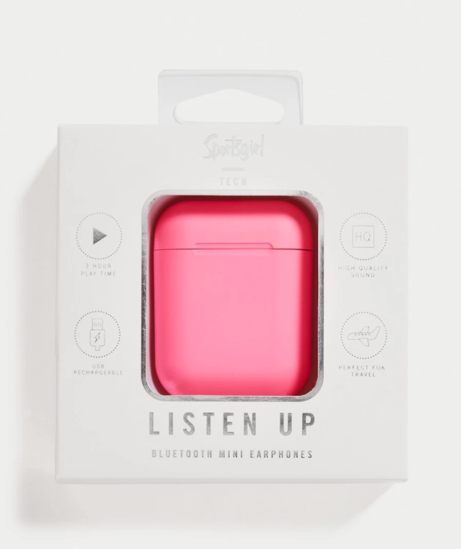 Sportsgirl Neon Pink Bluetooth Earphones for Women - Wireless Listening, Stylish & Comfortable