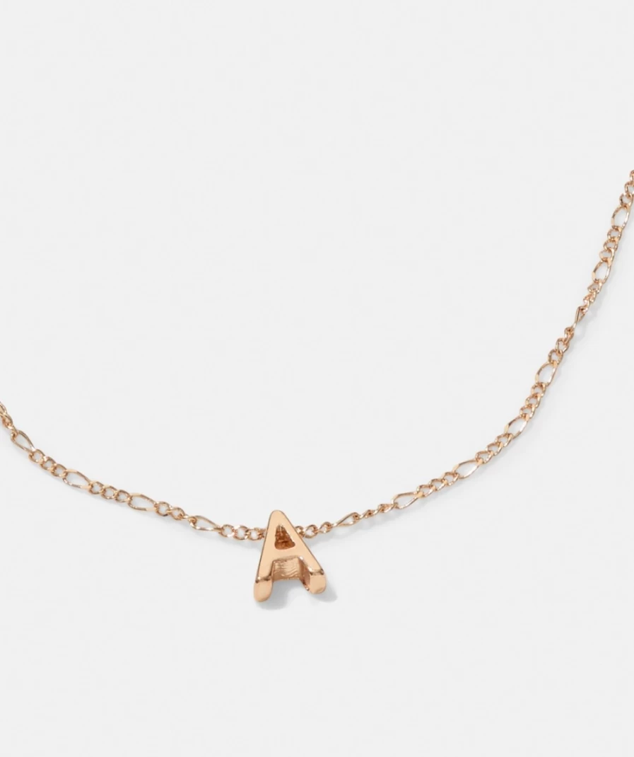 Sportsgirl Women's Gold Petite Letter Necklace - Elegant & Dainty Jewelry