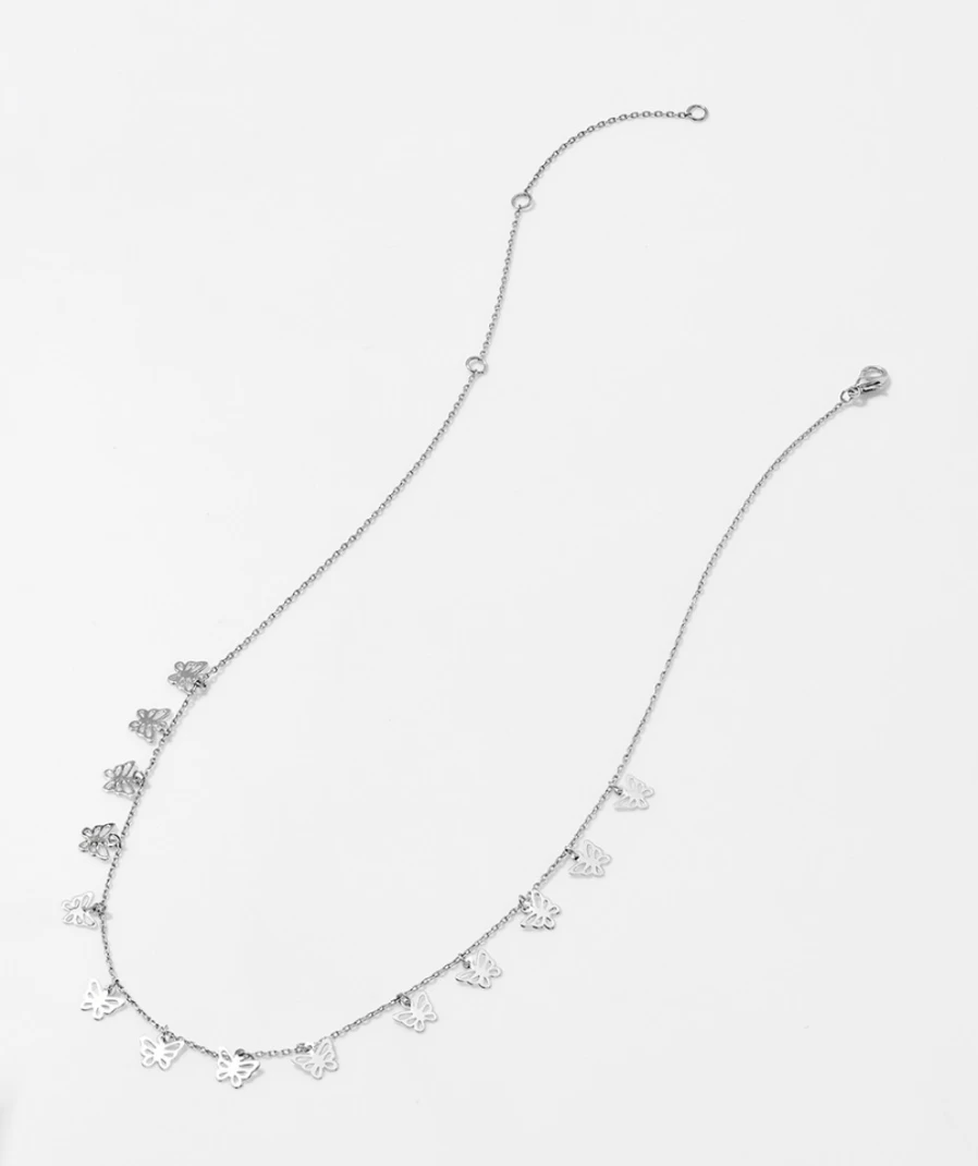 Silver Butterfly Choker Necklace for Women | Elegant Fashion Jewelry by Sportsgirl