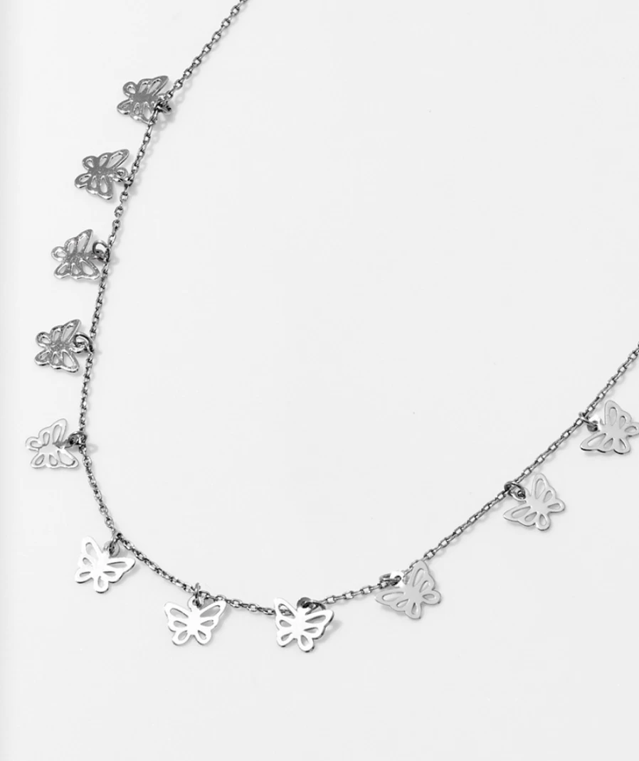 Silver Butterfly Choker Necklace for Women | Elegant Fashion Jewelry by Sportsgirl