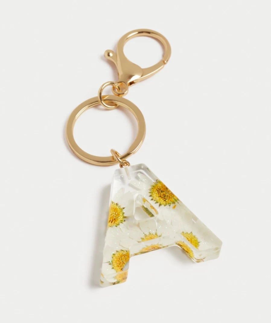 "Sportsgirl Women's Floral Alphabet Keyring - Stylish Letter Charm Keychain"