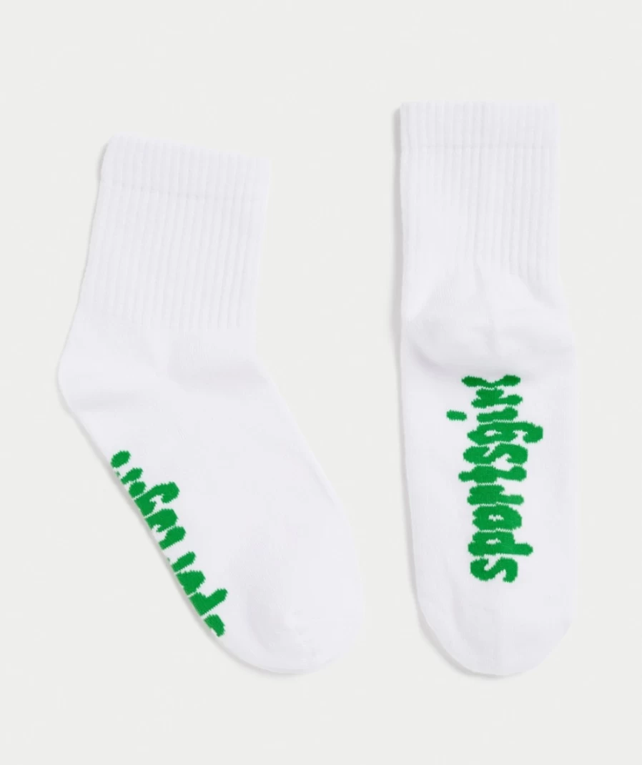 Women's Sportsgirl White Bubble Three Quarter Ribbed Socks