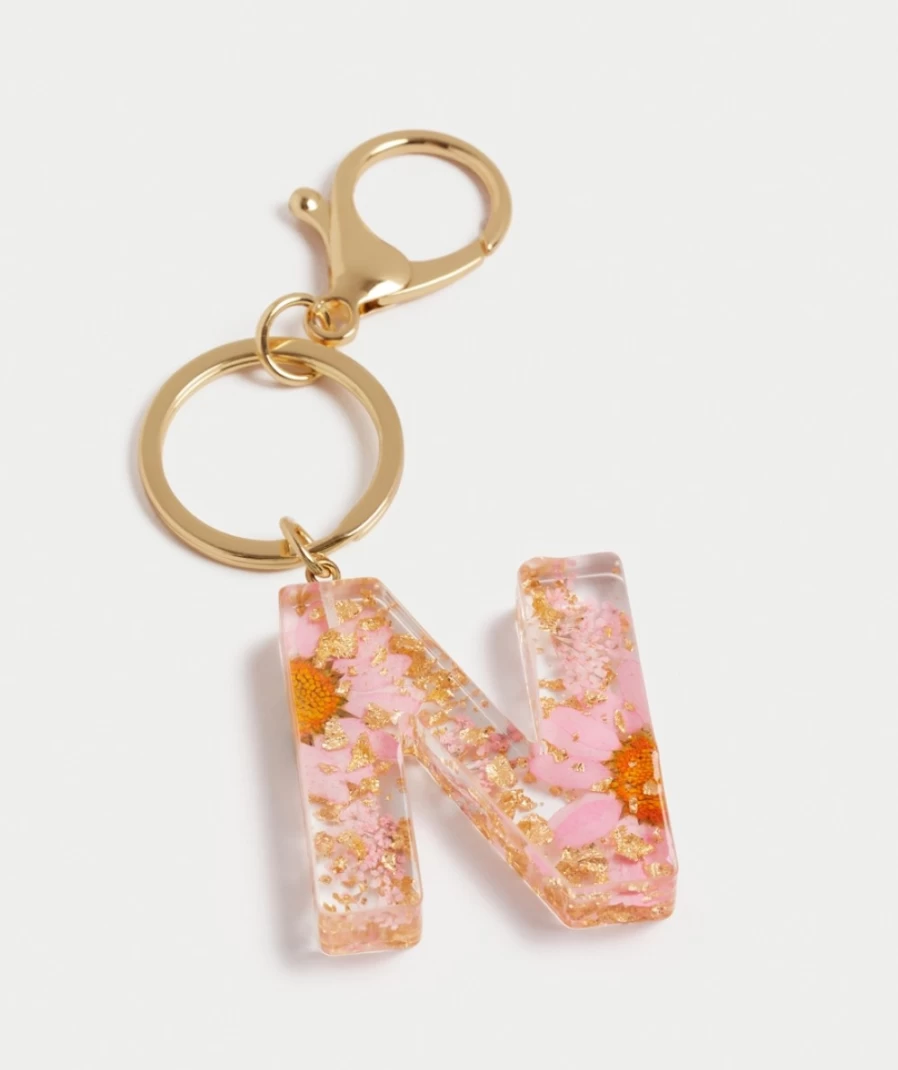 Sportsgirl Women's Multi-Colored Daisy Speckled Acrylic Alphabet Keyring - Cute Floral Letter Keychain