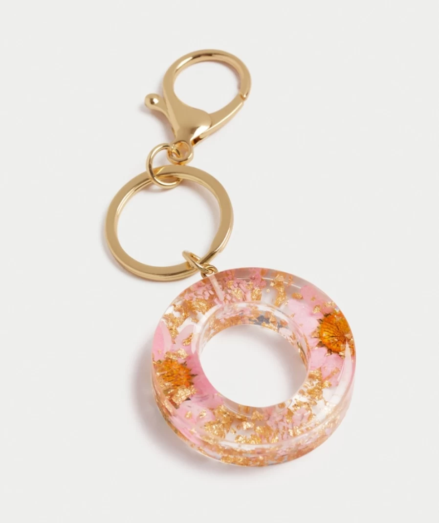 Sportsgirl Women's Multi-Colored Daisy Speckled Acrylic Alphabet Keyring - Cute Floral Letter Keychain