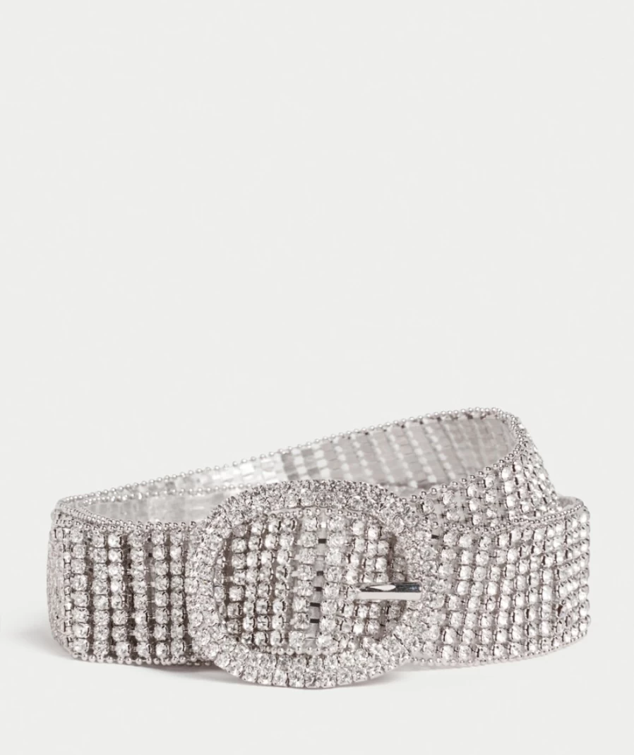 Sportsgirl Women's Silver Mazie Rhinestone Belt for Elegant Style