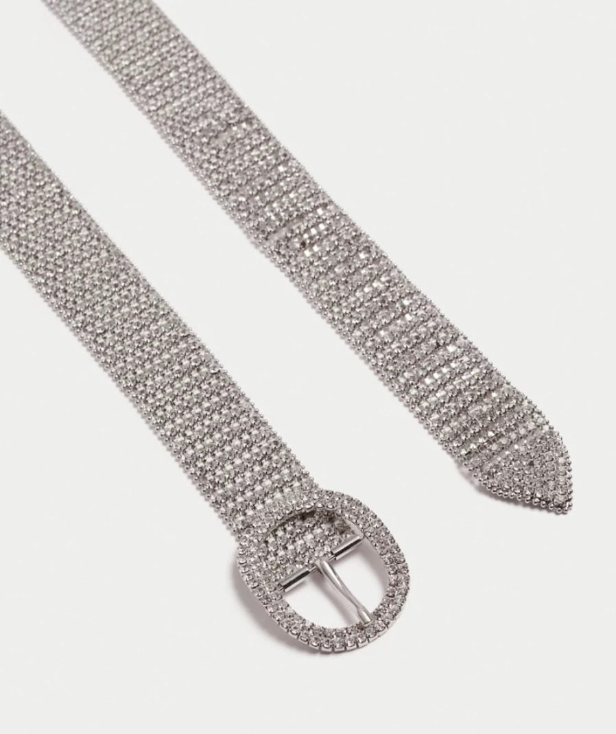 Sportsgirl Women's Silver Mazie Rhinestone Belt for Elegant Style