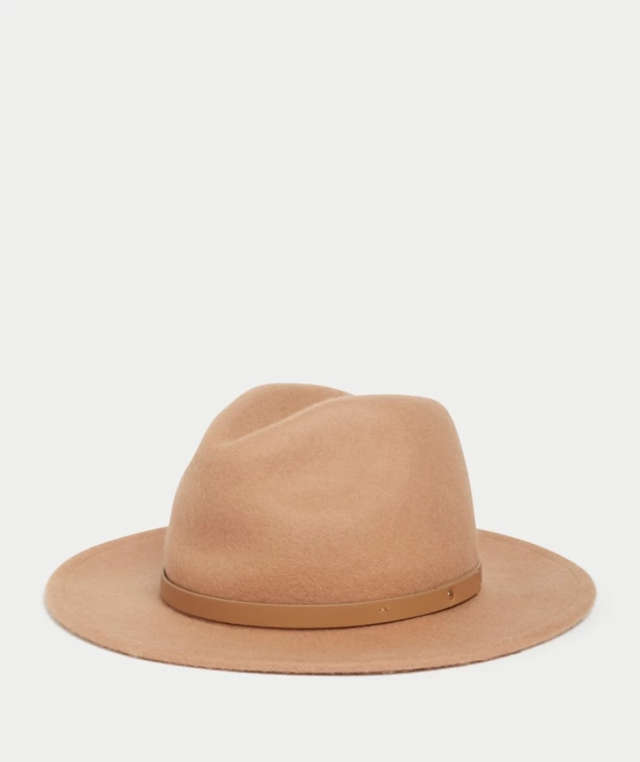 Sportsgirl Women's Tan Wool Felt Panama Hat with Alexa Compatibility