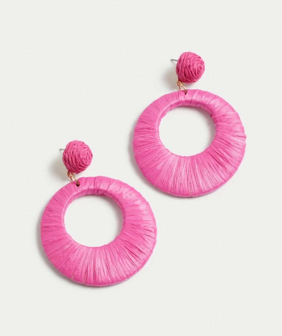 Pink Wrapped Round Drop Earrings for Women | Sportsgirl Fashion Jewelry