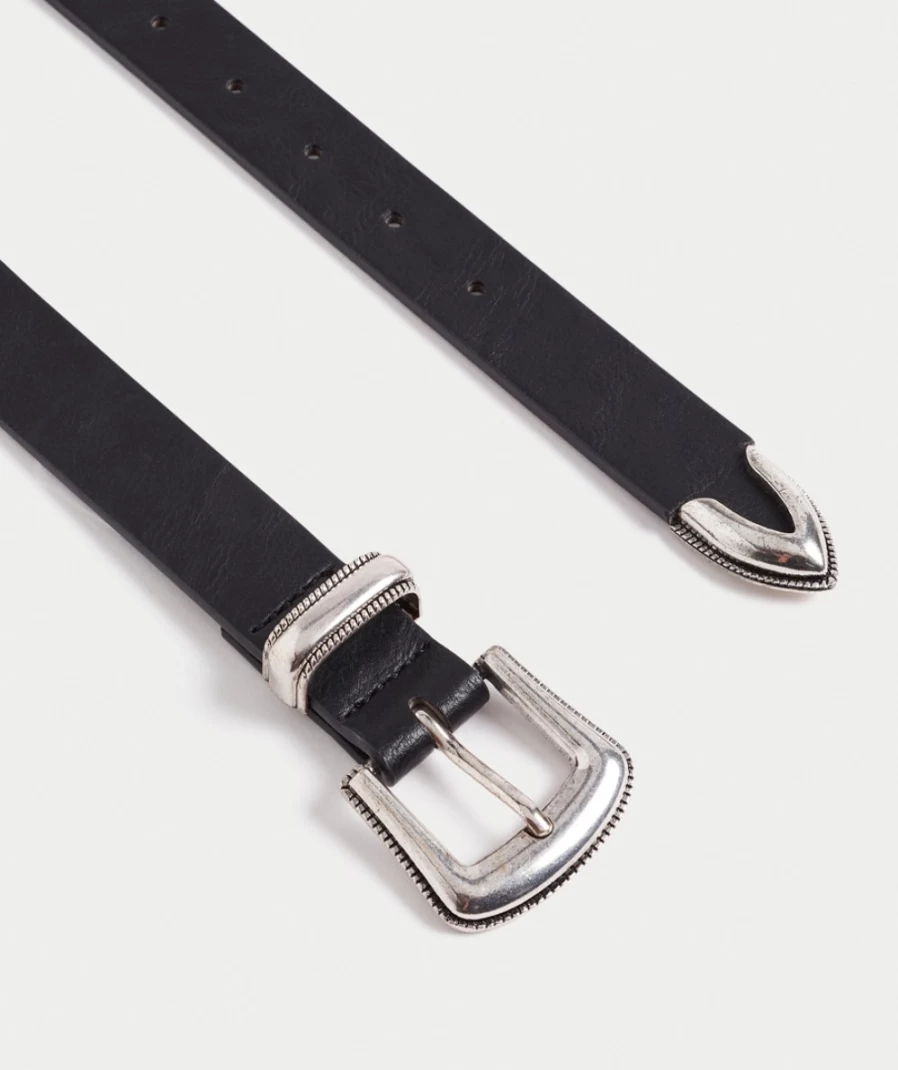 Sportsgirl Women's Black Silvia Western Belt - Stylish Leather Belt for Women