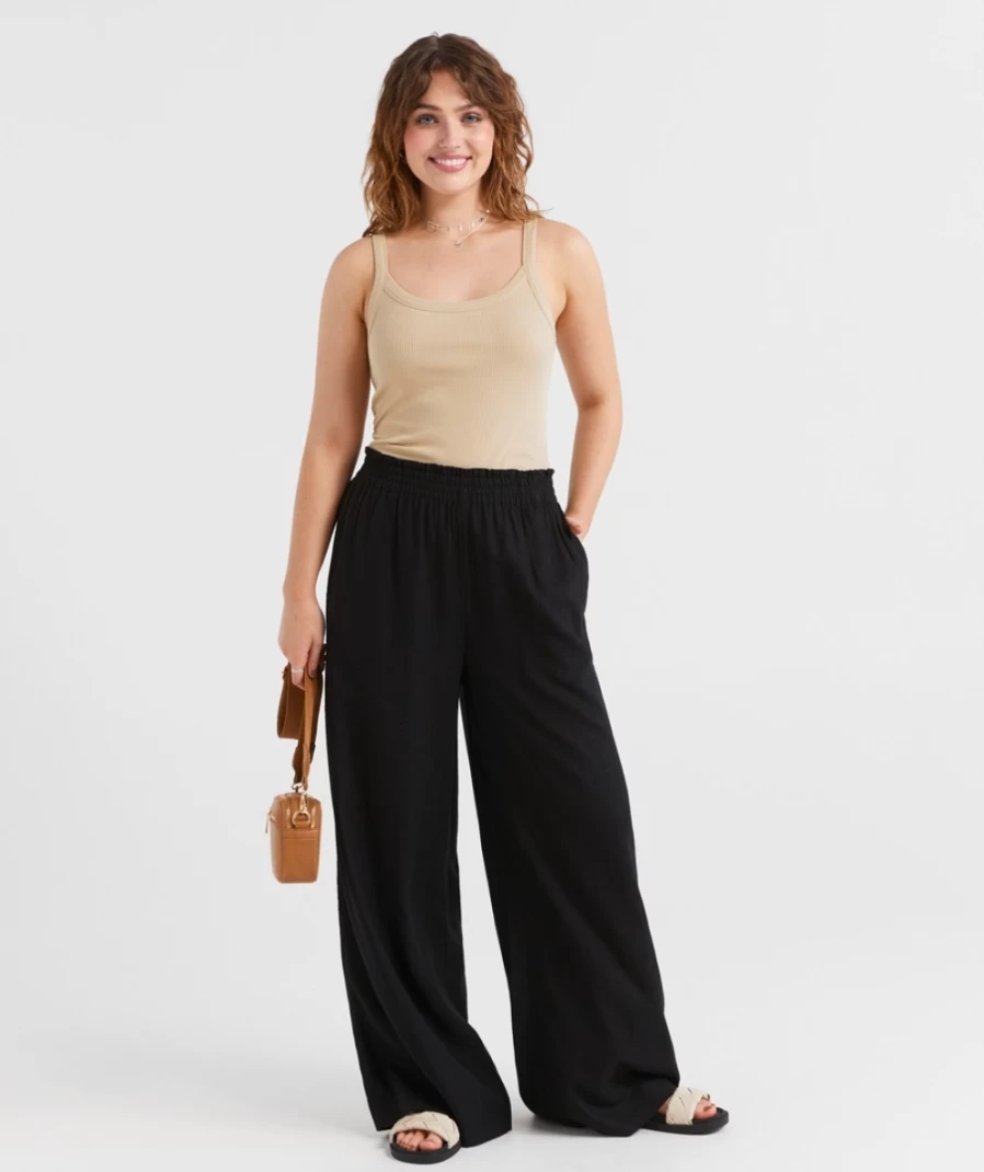 "Sportsgirl Women's Linen Blend Wide Leg Pants – Comfortable & Stylish"