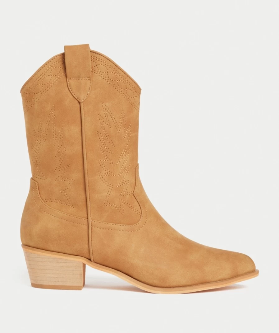 Women's Tan Bailey Western Boots by Sportsgirl - Stylish Cowgirl Ankle Boots for Fashion