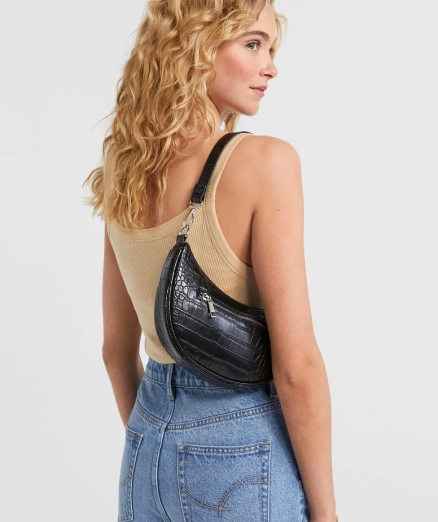 Sportsgirl Women's Black Vivianne Crocodile Cross Body Bag