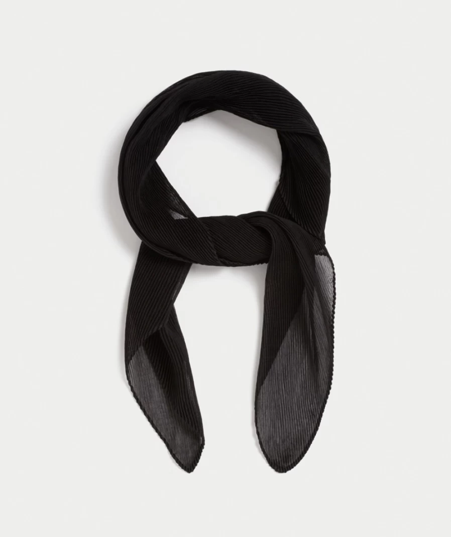 Sportsgirl Women's Black Plisse Scarf - Lightweight Fashion Scarf for Women