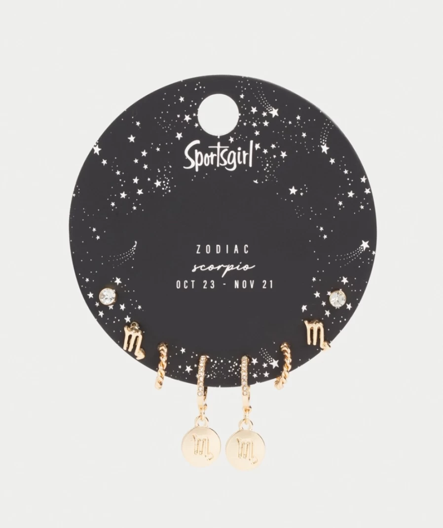 Sportsgirl Gold Zodiac Earrings for Women - Stylish Pack