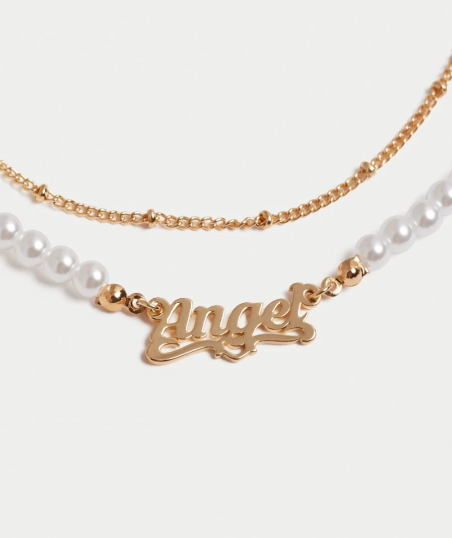 Sportsgirl Gold Pearl Angel Pendant Necklace for Women