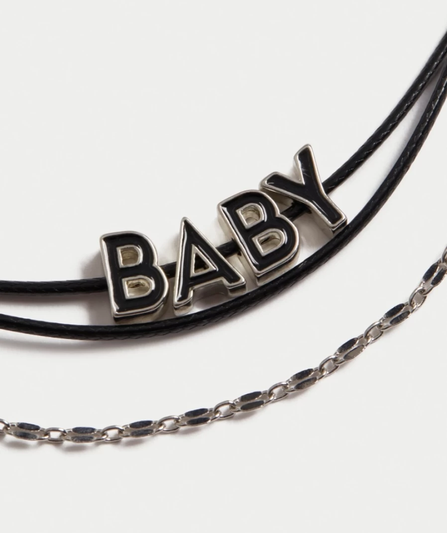 Sportsgirl Women's Multi-Color Rope Necklace - Stylish Black Baby Necklace