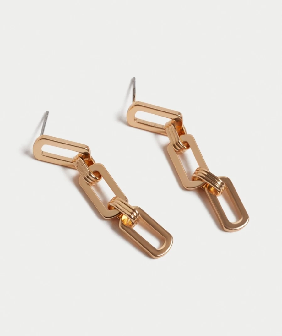 "Sportsgirl Women's Gold Chain Earrings – Stylish Dangle Hoop Jewelry"