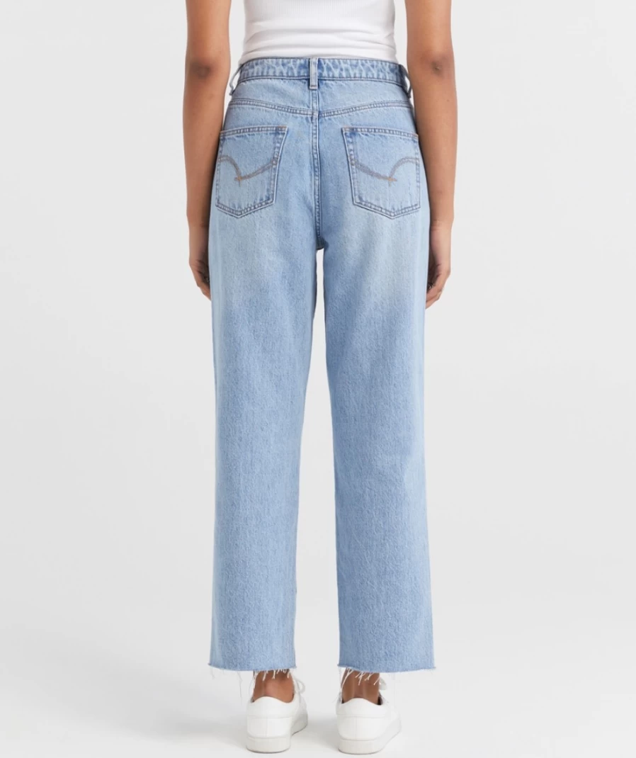 Sportsgirl Women's Medium Blue Crop Straight Leg Jeans