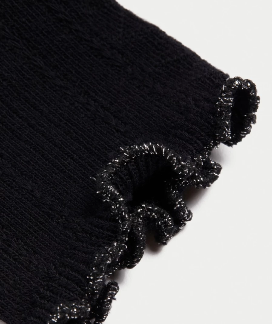 Women's Black Lurex Crochet Frill Socks by Sportsgirl - Stylish & Comfortable