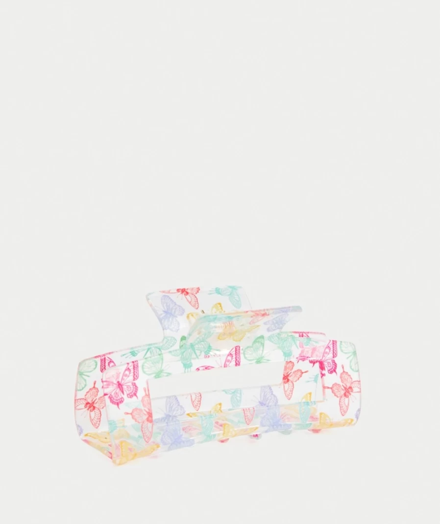 Sportsgirl Clear Butterfly Rectangle Hair Claw for Women