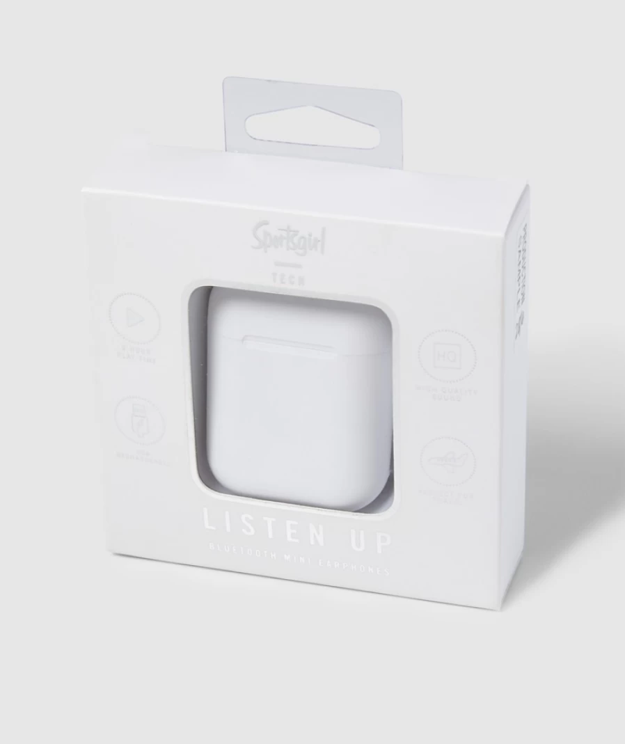 Sportsgirl Women's White Bluetooth Earphones - Wireless Listening, Clear Sound