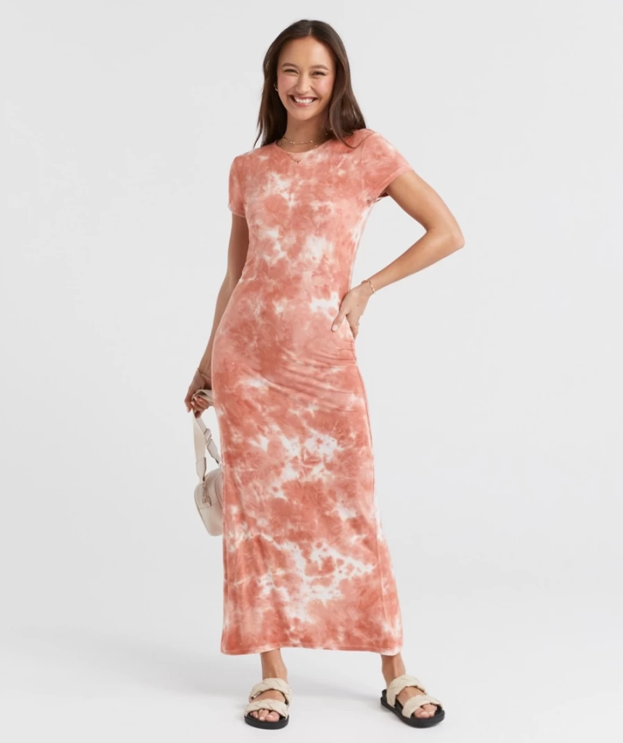 Sportsgirl Women's Multi Color Tie Dye Midi Dress - Lottie Boho Chic Style