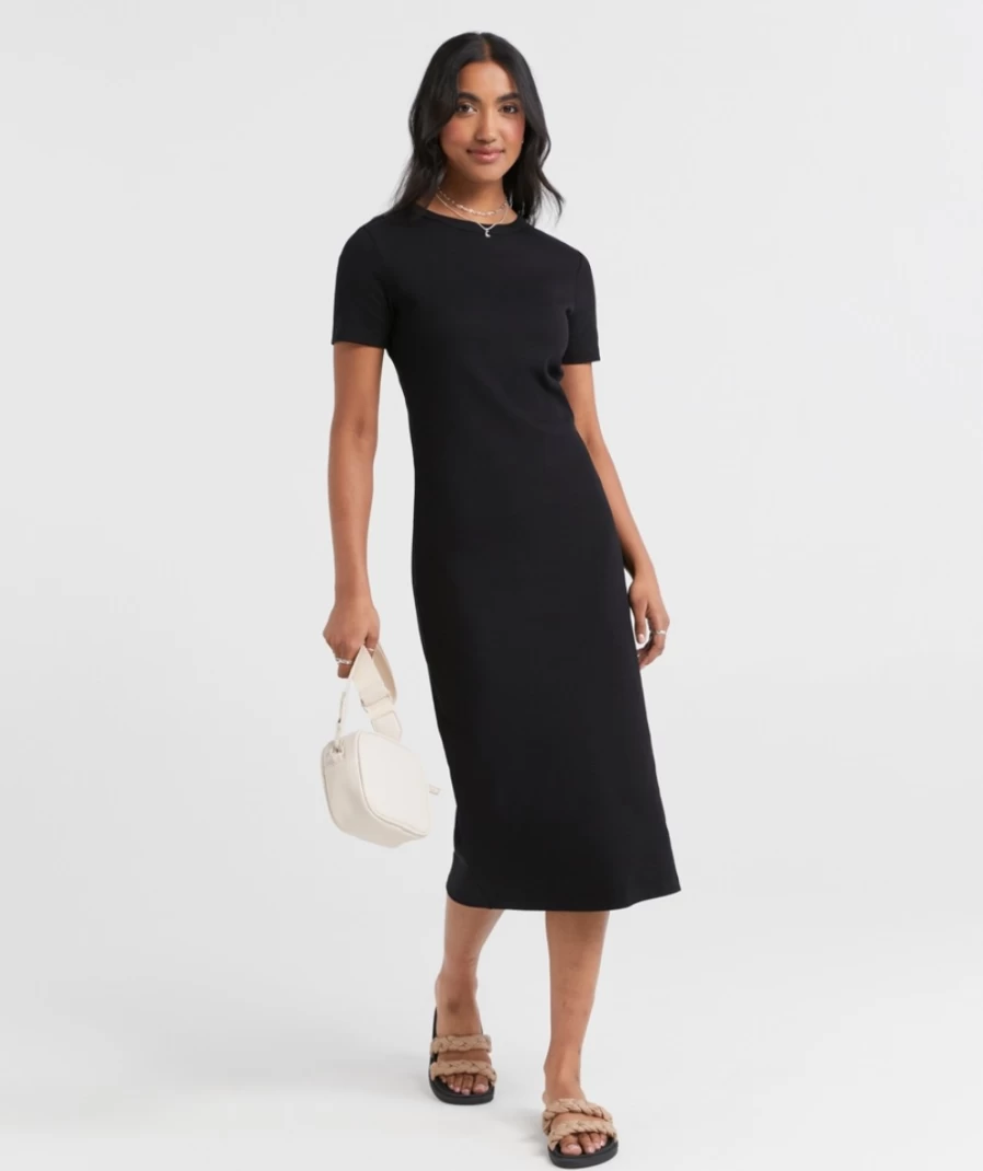 Sportsgirl Women's Australian Cotton Rib Midi T-Shirt Dress