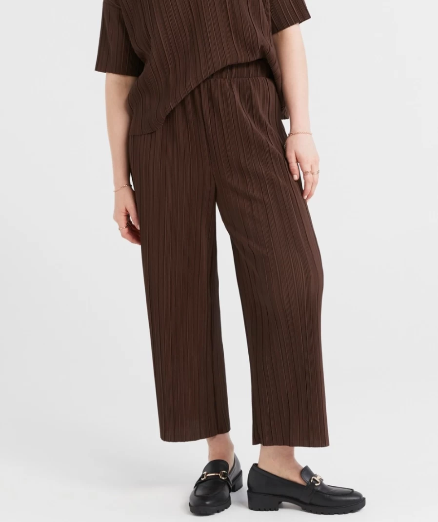 "Sportsgirl Women's Plisse Pleated Culotte Pants - Stylish & Comfortable Trousers"