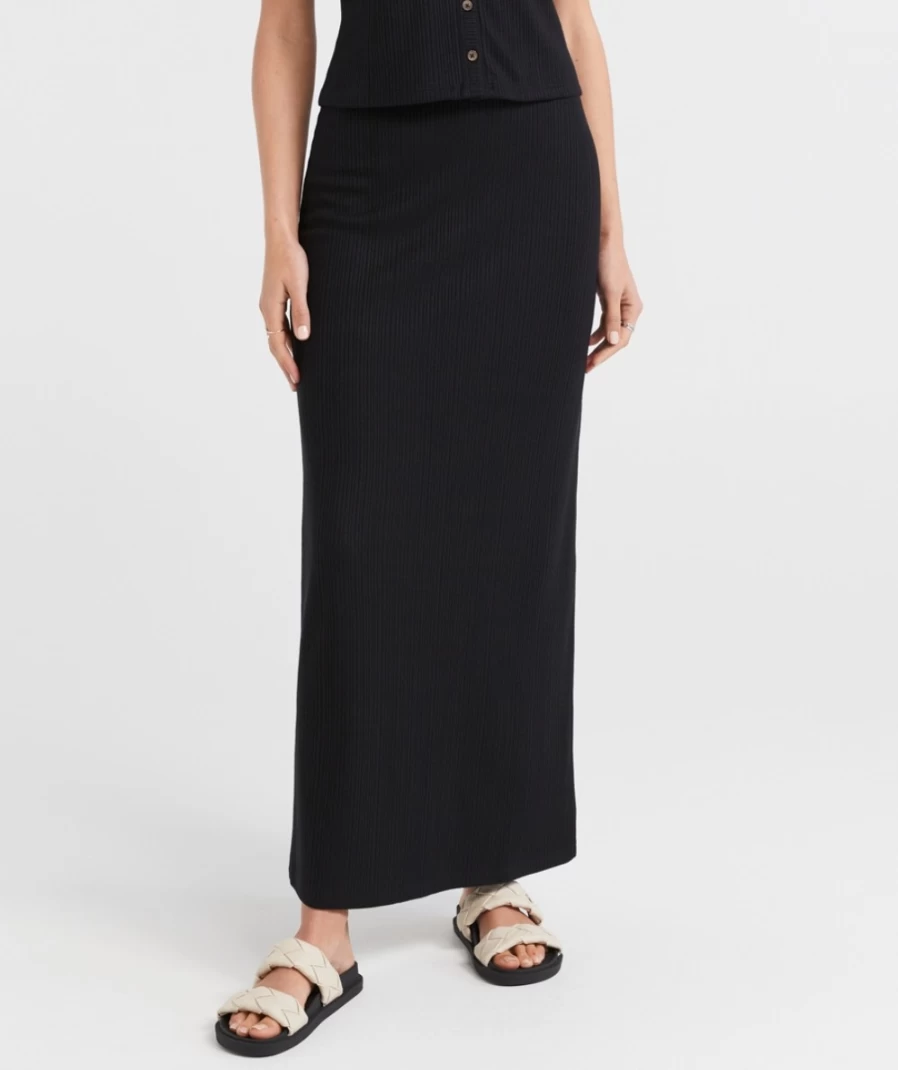 Sportsgirl Women's Whitney Ribbed Midi Skirt - Stretch Knit Bodycon Style