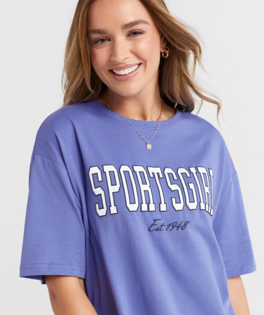"Sportsgirl Women's Rewind Script Logo Boyfriend T-Shirt"
