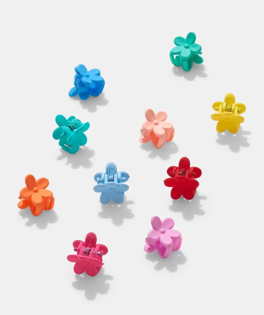 Sportsgirl Women's Multi-Colored Flower Hair Clips Pack - Floral Hair Accessories for Women