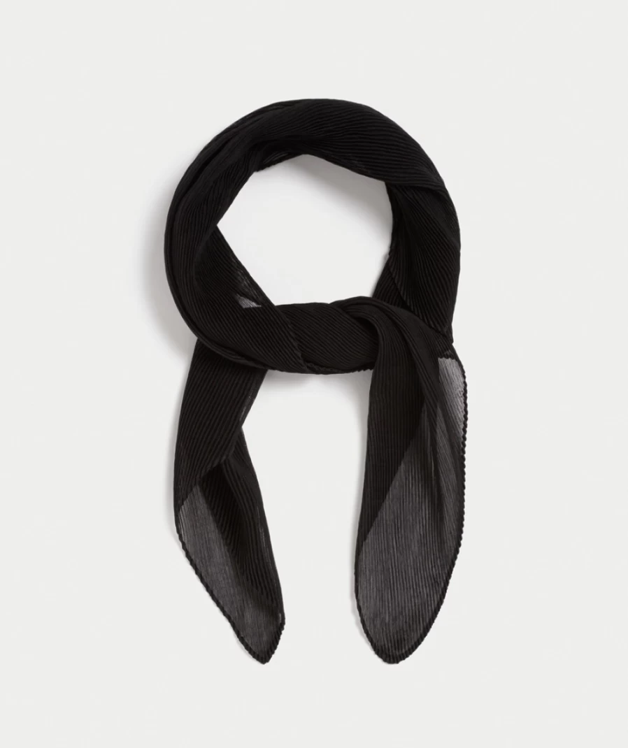 Sportsgirl Women's Black Plisse Scarf - Stylish & Lightweight Fashion Accessory