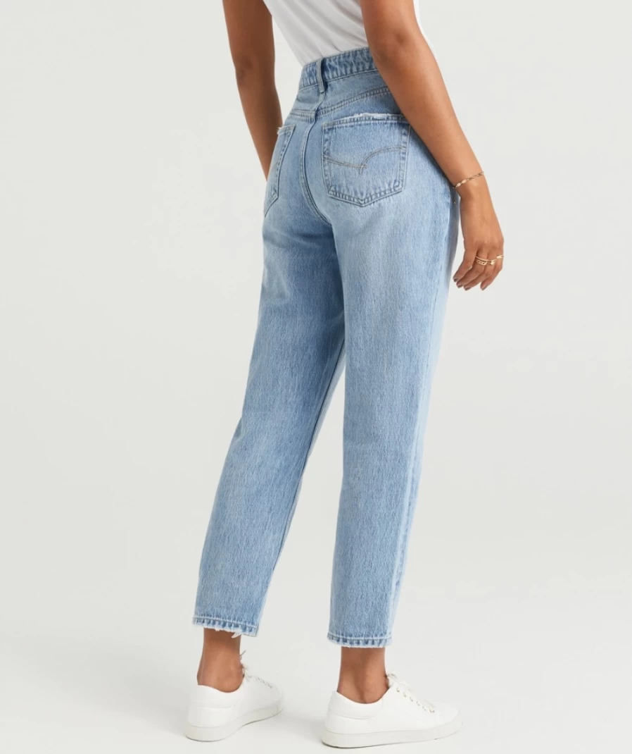 Sportsgirl Women's Retro Blue Mom Jeans - High Waist Vintage Denim Pants