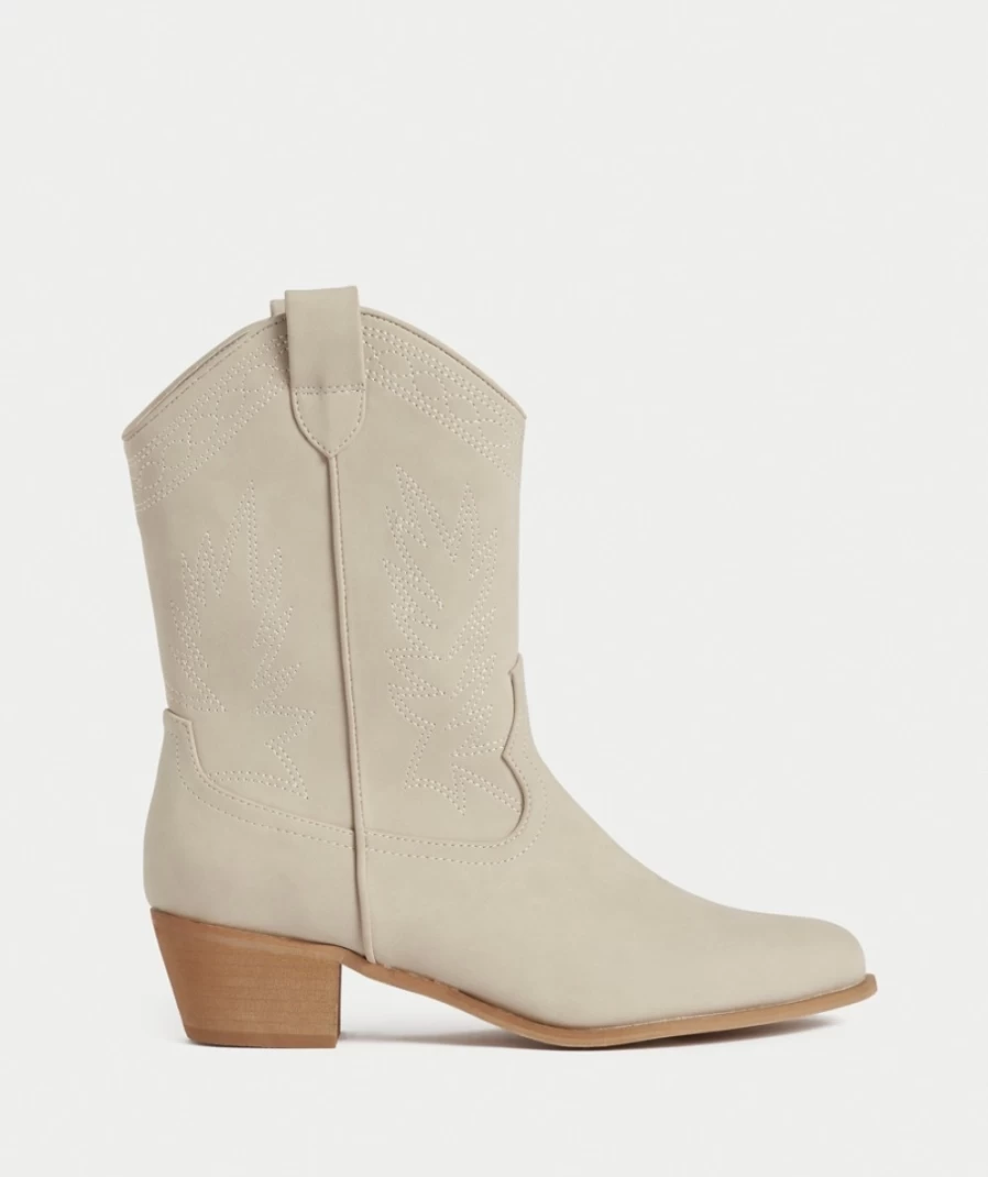 Sportsgirl Women's Bailey Western Boot in Bone Color