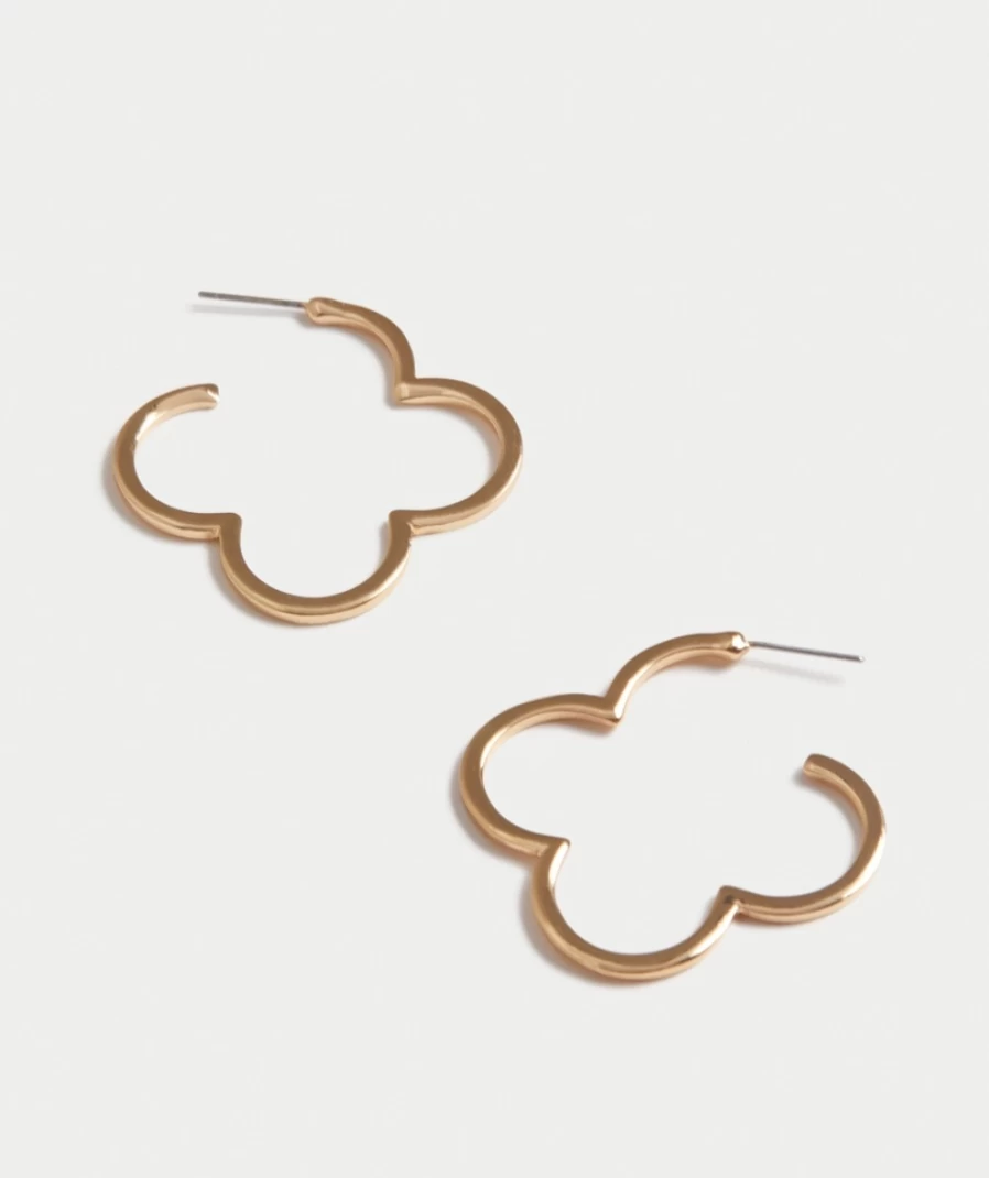 Sportsgirl Gold Clover Hoop Earrings for Women - Stylish & Elegant Design